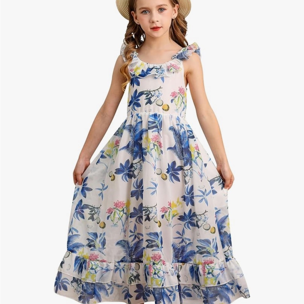 Bonny Billy Floral Maxi Bohemian Dress 7-8